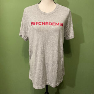 Women's Bella+Canvas Psychedemia Short Sleeve Tee L Grey Red